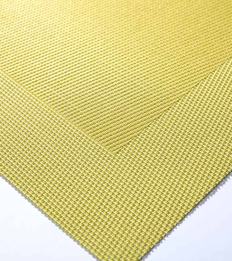 Clásico mantel de poliéster y de Teslin de PVC con color de amarillo y de forma de cuadrícula