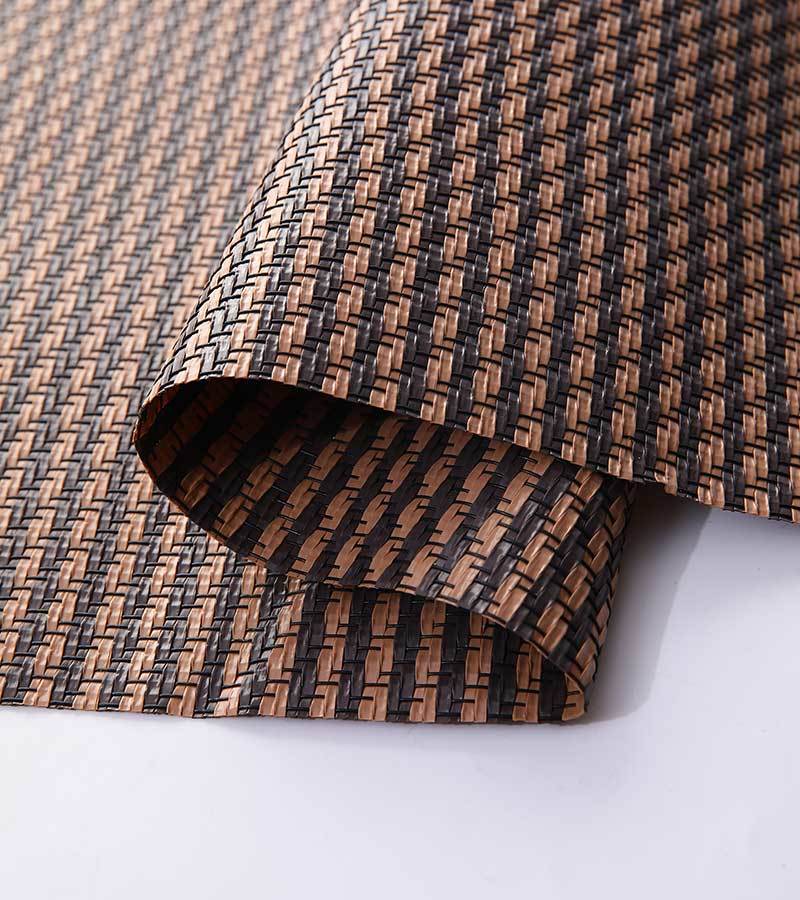Mantel individual y sillón para exteriores de poliéster y de Teslin de PVC con color de marrón de seda plana