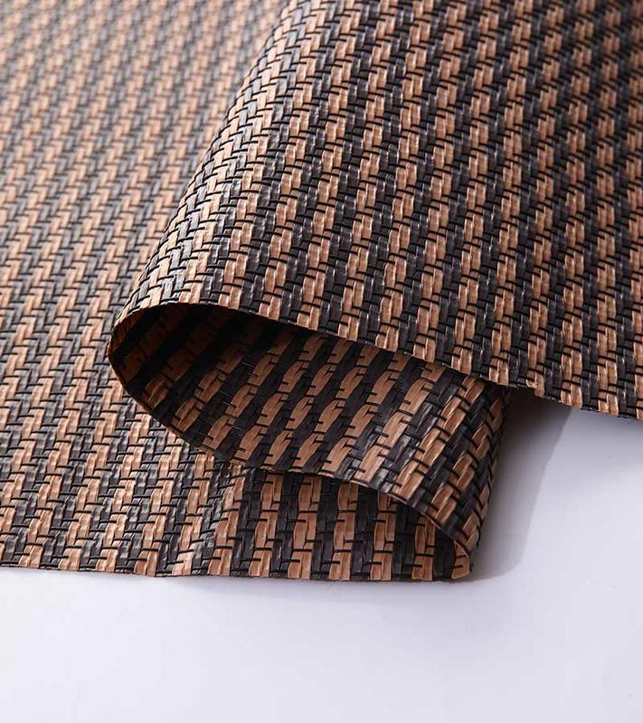 Mantel individual y sillón para exteriores de poliéster y de Teslin de PVC con color de marrón de seda plana