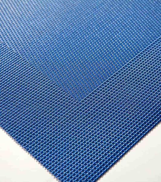 Clásico mantel de poliéster y de Teslin de PVC con color de azul y de forma de cuadrícula