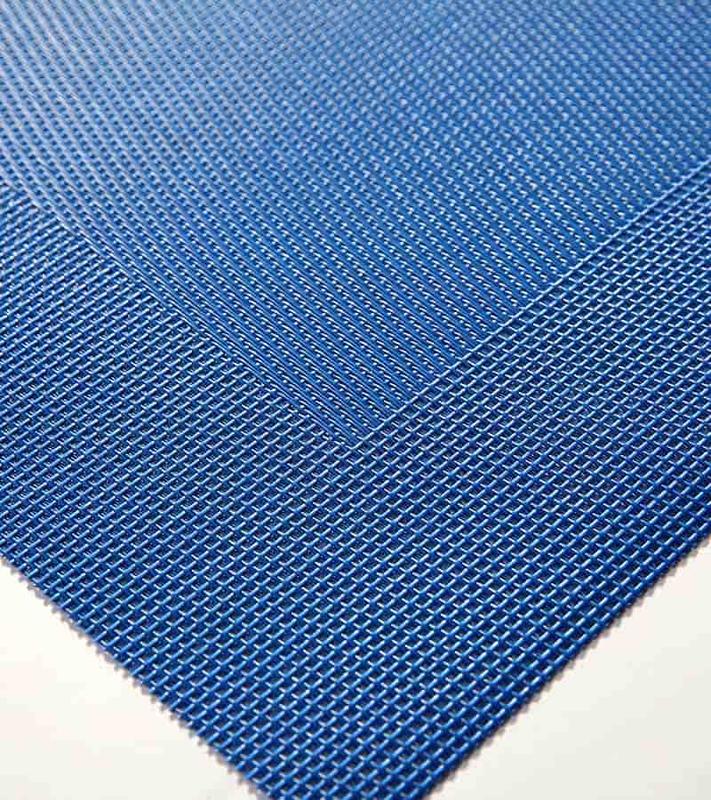 Clásico mantel de poliéster y de Teslin de PVC con color de azul y de forma de cuadrícula