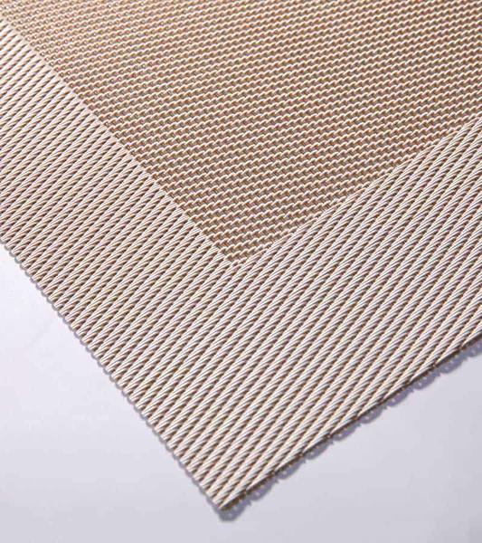 Clásico mantel de poliéster y de Teslin de PVC con color de café claro y de forma de cuadrícula